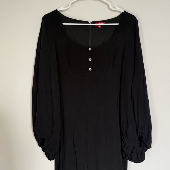 STAUD Lara Balloon Sleeve Midi Dress Black Size 8 - Picture 7 of 12